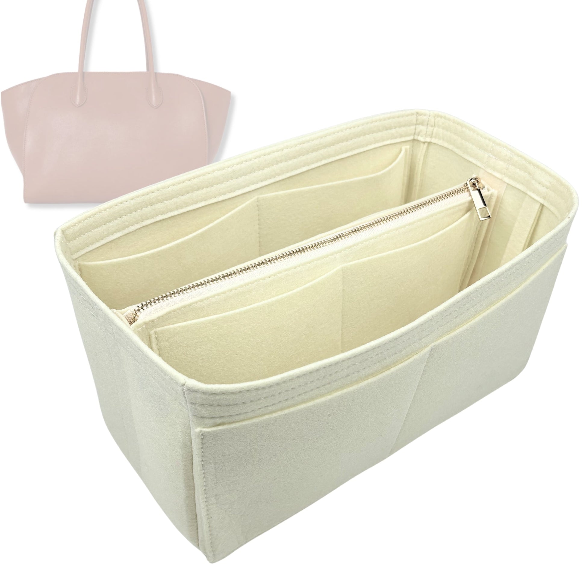 Bag Insert for (The Row, Marlo 14 Bag in Leather) Organizer Tote Purse Organiser Liner Shaper [Premium Felt Material]