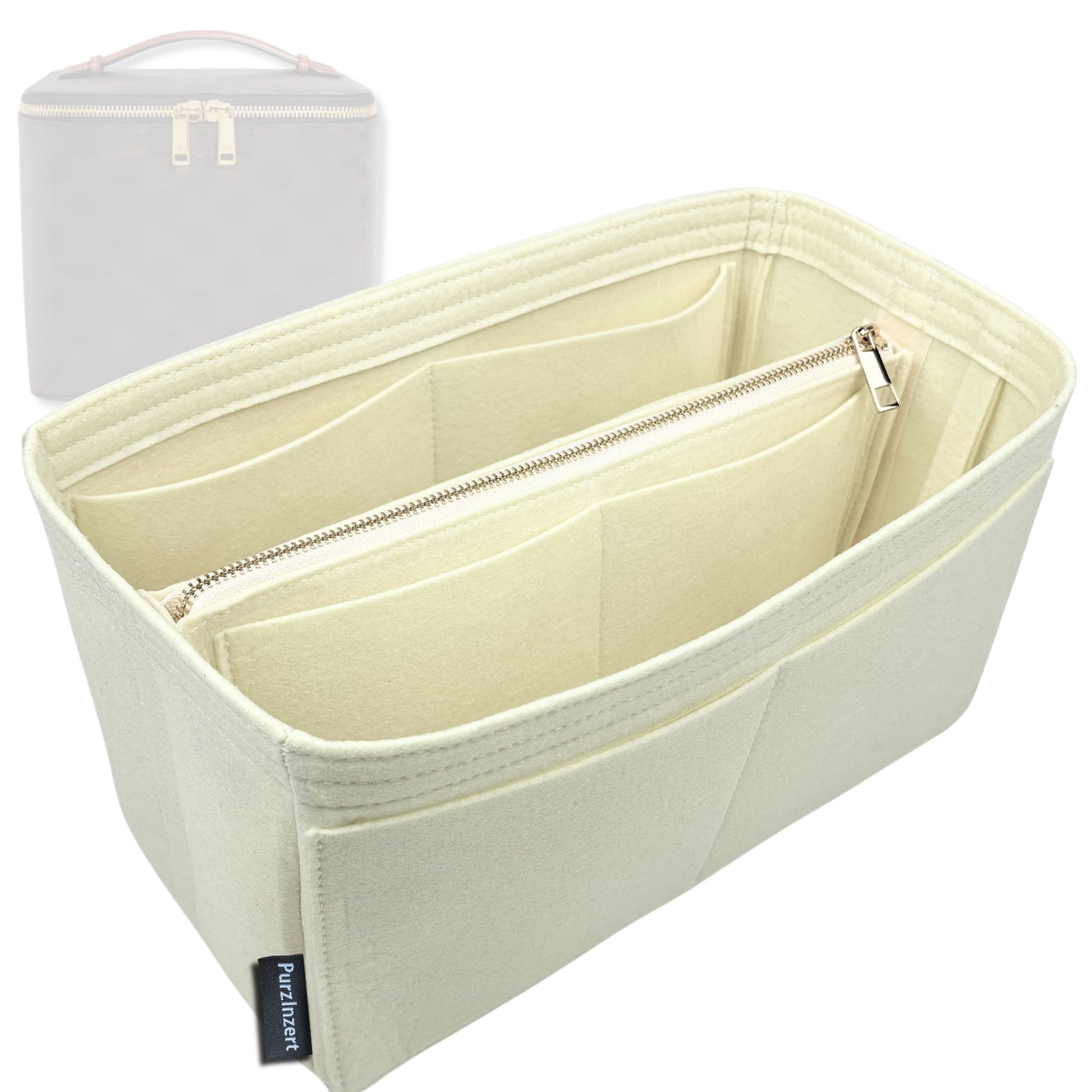 Bag Insert for (Celine, SQUARE VANITY CASE) Organizer Tote Purse Organiser Liner Shaper [Premium Felt Material]
