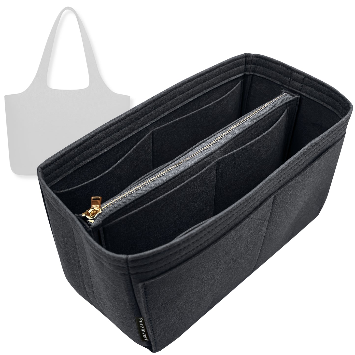 Bag Insert for (Cuyana, System Zipper Tote 13-inch) Organizer Tote Purse Organiser Liner Shaper [Premium Felt Material]