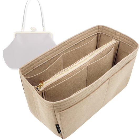 Bag Insert for (Coach, Large Kisslock Frame Bag) Organizer Tote Purse Organiser Liner Shaper [Premium Felt Material]
