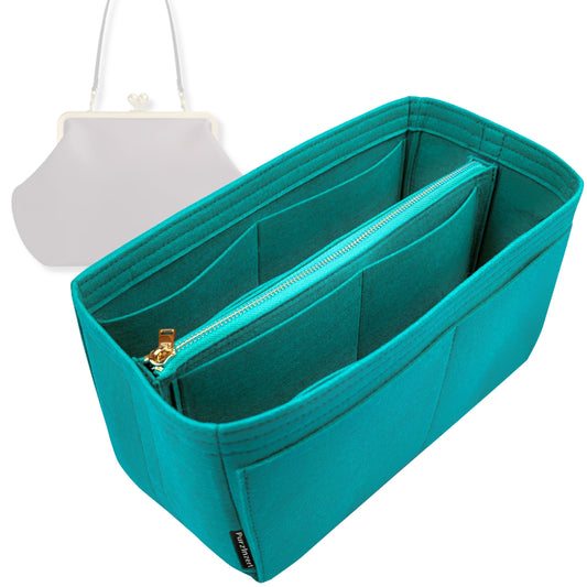 Bag Insert for (Coach, Kisslock Frame Bag 16) Organizer Tote Purse Organiser Liner Shaper [Premium Felt Material]