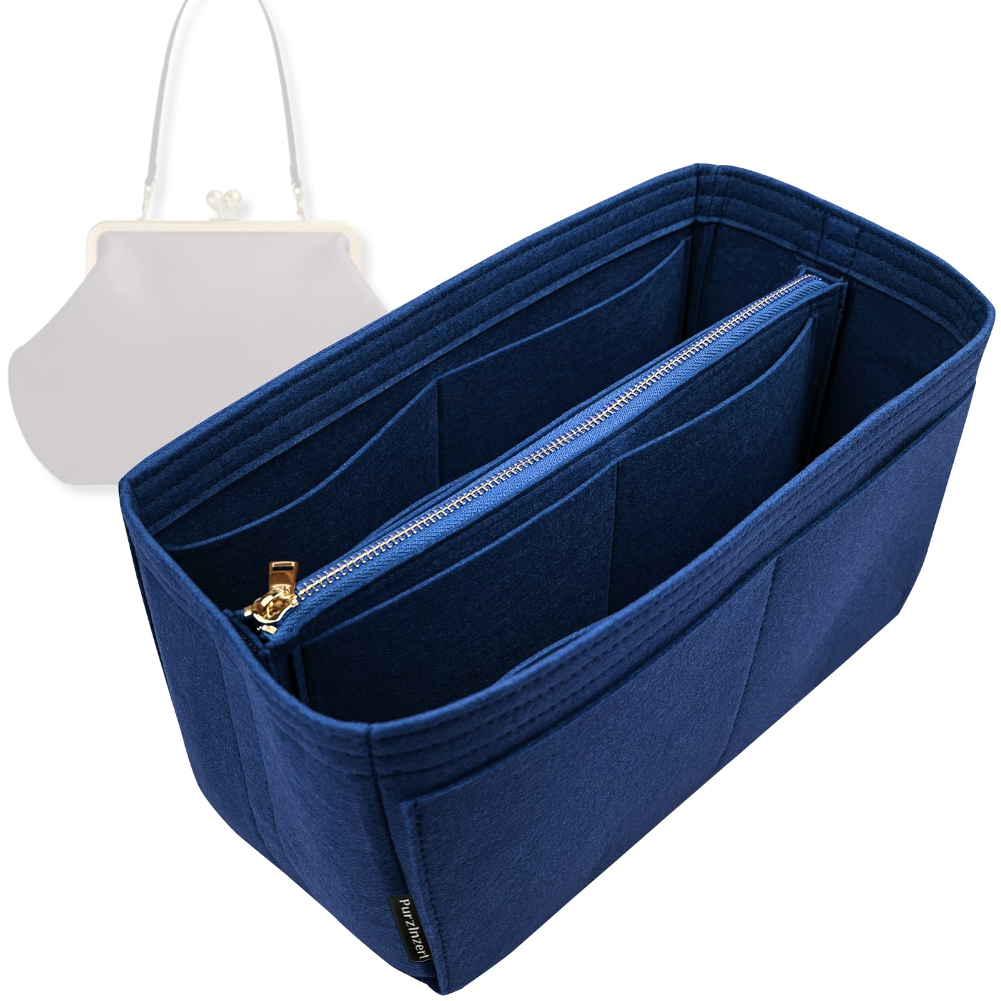 Bag Insert for (Coach, Kisslock Frame Bag 26) Organizer Tote Purse Organiser Liner Shaper [Premium Felt Material]