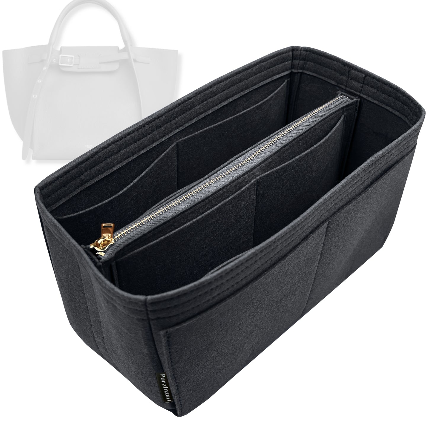 Bag Insert for (Celine, Small Big Bag with long strap) Organizer Tote Purse Organiser Liner Shaper [Premium Felt Material]