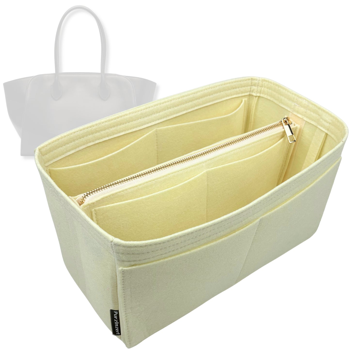 Bag Insert for (The Row, Marlo 17 Bag in Leather) Organizer Tote Purse Organiser Liner Shaper [Premium Felt Material]