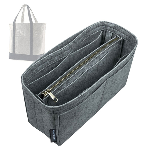 Bag Insert for (Lands End, Large 5 Pocket Open Top Canvas Tote Bag) Organizer Tote Purse Organiser Liner Shaper [Premium Felt Material]