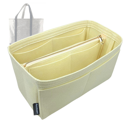 Bag Insert for (Lands End, Extra Large 5 Pocket Zip Top Canvas Tote Bag) Organizer Tote Purse Organiser Liner Shaper [Premium Felt Material]