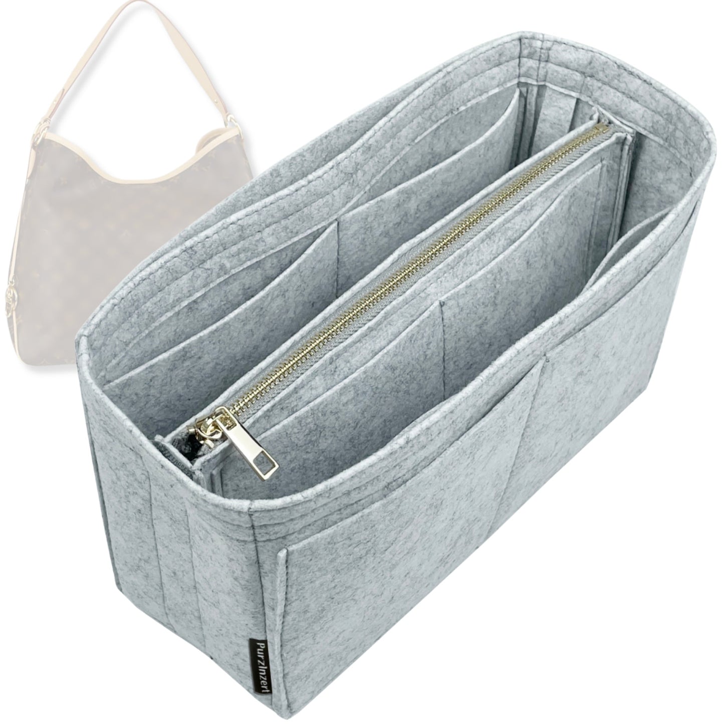 Bag Insert for (LV, Delightful MM (Medium)) Organizer Tote Purse Organiser Liner Shaper [Premium Felt Material]