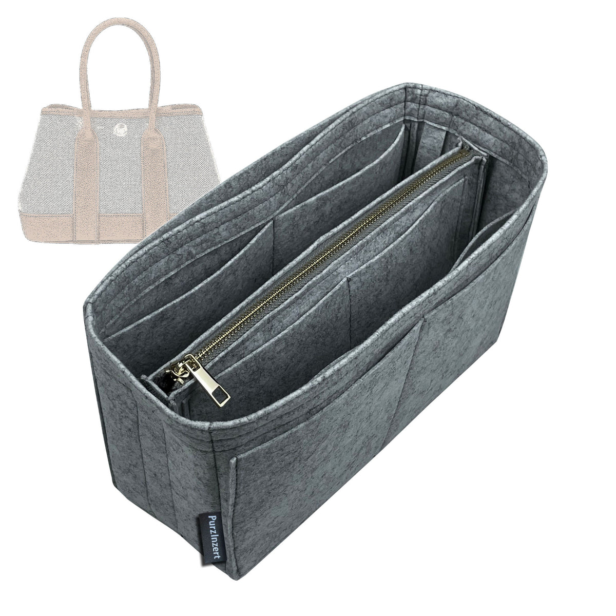 Bag Insert for (Hermes, Garden Party 23) Organizer Tote Purse Organiser Liner Shaper [Premium Felt Material]