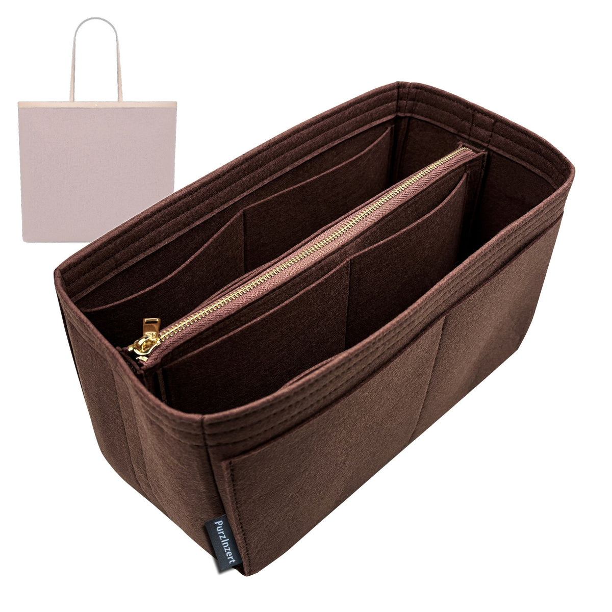 Bag Insert for (Celine, Large FLAT SHOPPER IN Triomphe Canvas) Organizer Tote Purse Organiser Liner Shaper [Premium Felt Material]
