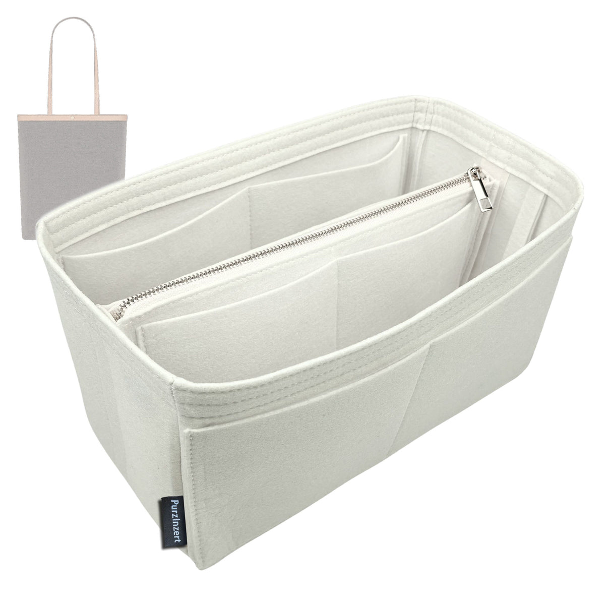 Bag Insert for (Celine, Medium FLAT SHOPPER IN Triomphe Canvas) Organizer Tote Purse Organiser Liner Shaper [Premium Felt Material]