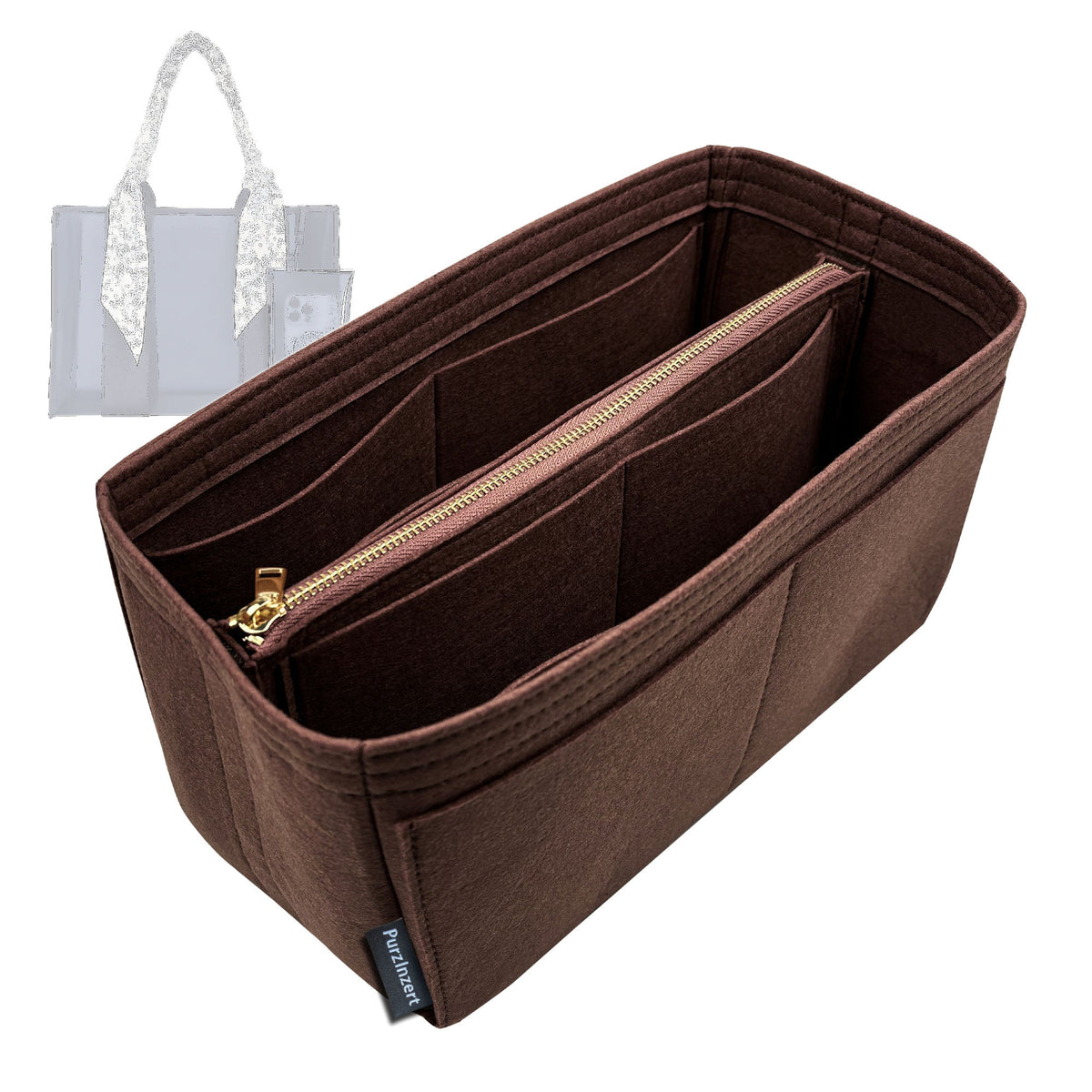 Bag Insert for (Case Mate, Jelly Tote Bag) Organizer Tote Purse Organiser Liner Shaper [Premium Felt Material]