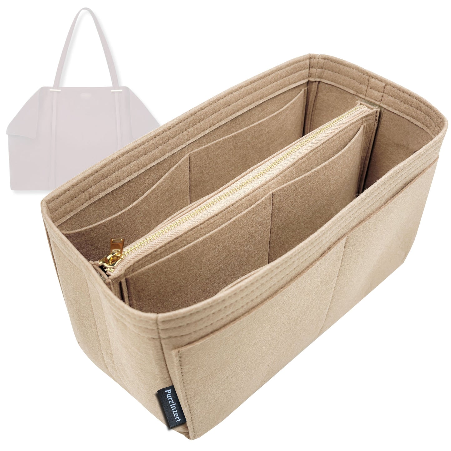 Bag Insert for (Ferragamo, Folded tote bag Medium) Organizer Tote Purse Organiser Liner Shaper [Premium Felt Material]