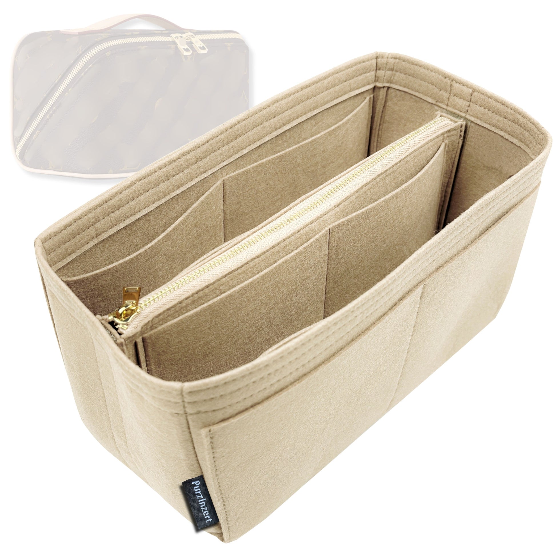Bag Insert for (LV, M11750 Toiletry Bag) Organizer Tote Purse Organiser Liner Shaper [Premium Felt Material]
