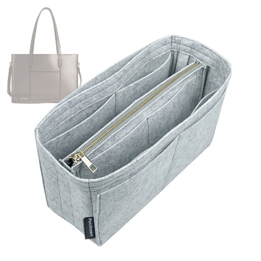 Bag Insert for (Portland Leather Goods, Large Lola Zipper Crossbody Tote - Oversized East/West) Organizer Tote Purse Organiser Liner Shaper [Premium Felt Material]