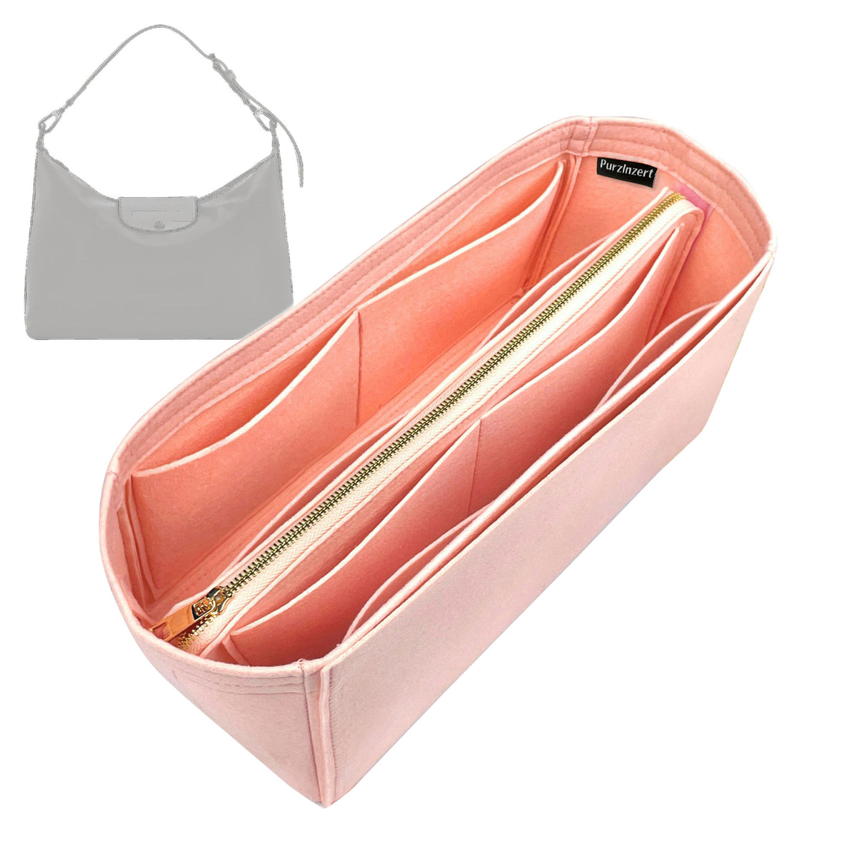 Bag Insert for (Longchamp, Le Pliage Xtra XL Hobo) Organizer Tote Purse Organiser Liner Shaper [Premium Felt Material]