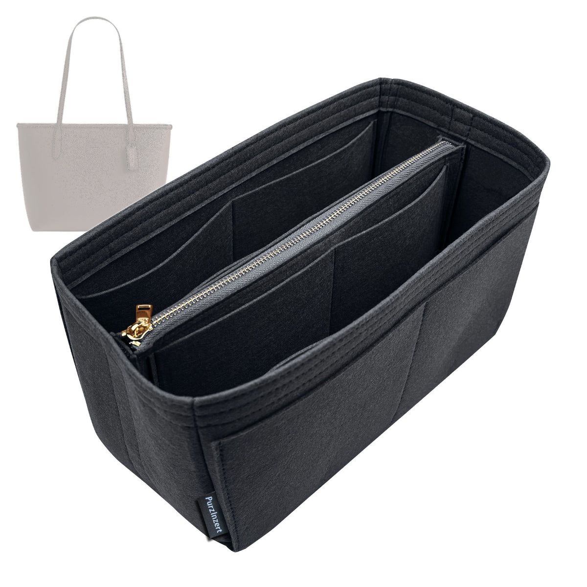 Bag Insert for (Coach, Medium City Tote) Organizer Tote Purse Organiser Liner Shaper [Premium Felt Material]