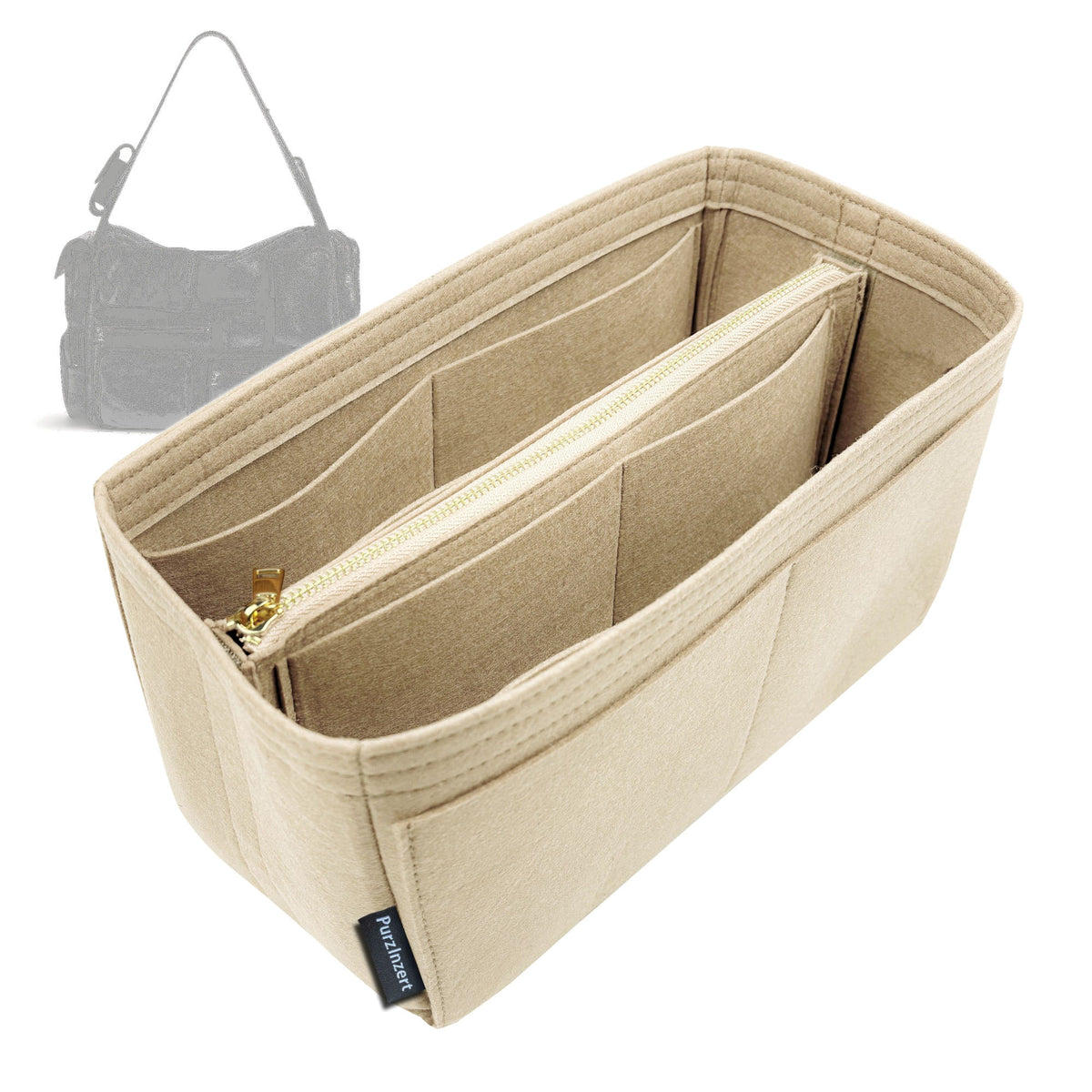 Bag Insert for (Balenciaga, Superbusy Sling Bag Large in Black) Organizer Tote Purse Organiser Liner Shaper [Premium Felt Material]