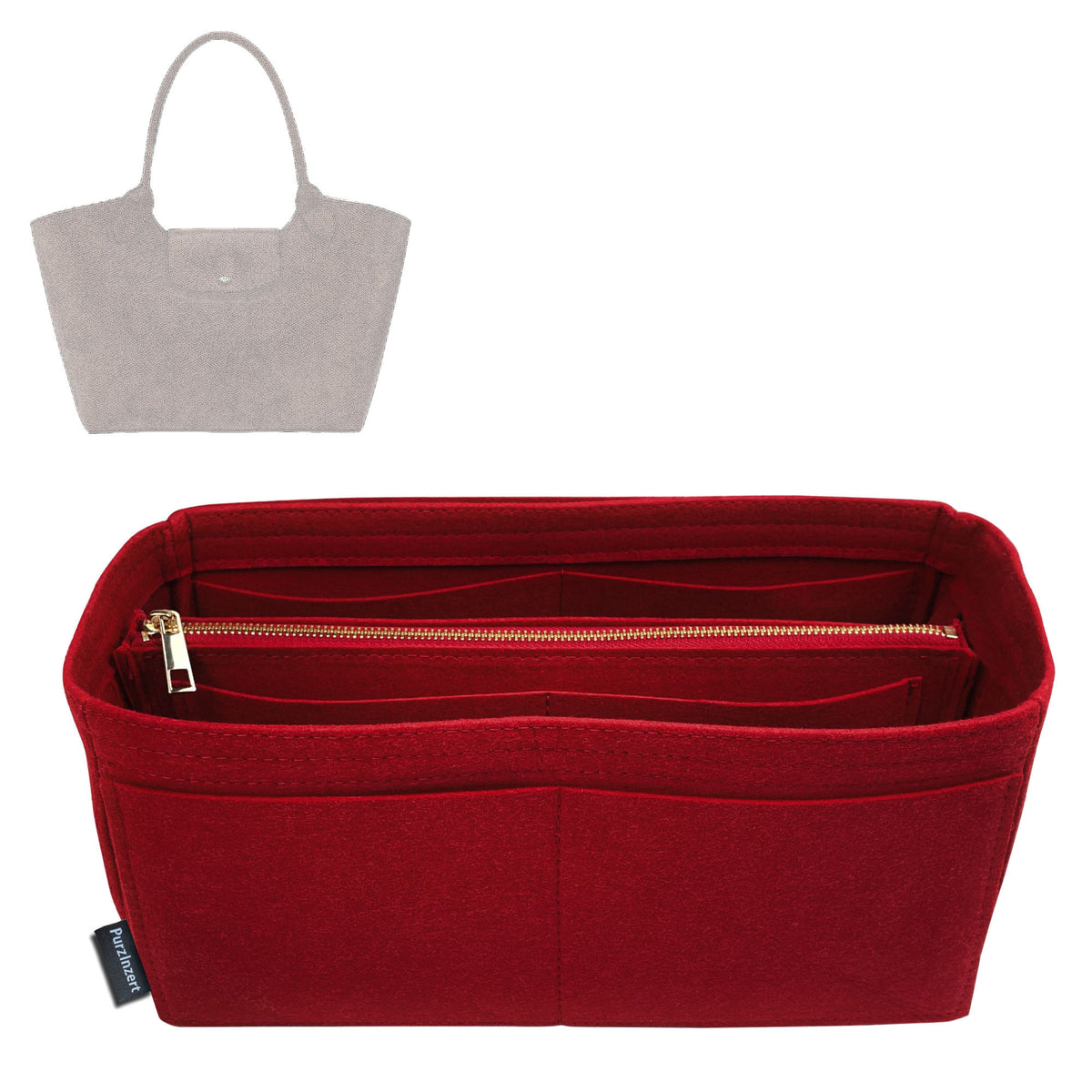 Bag Insert for (Longchamp, Épure L Shoulder bag) Organizer Tote Purse Organiser Liner Shaper [Premium Felt Material]