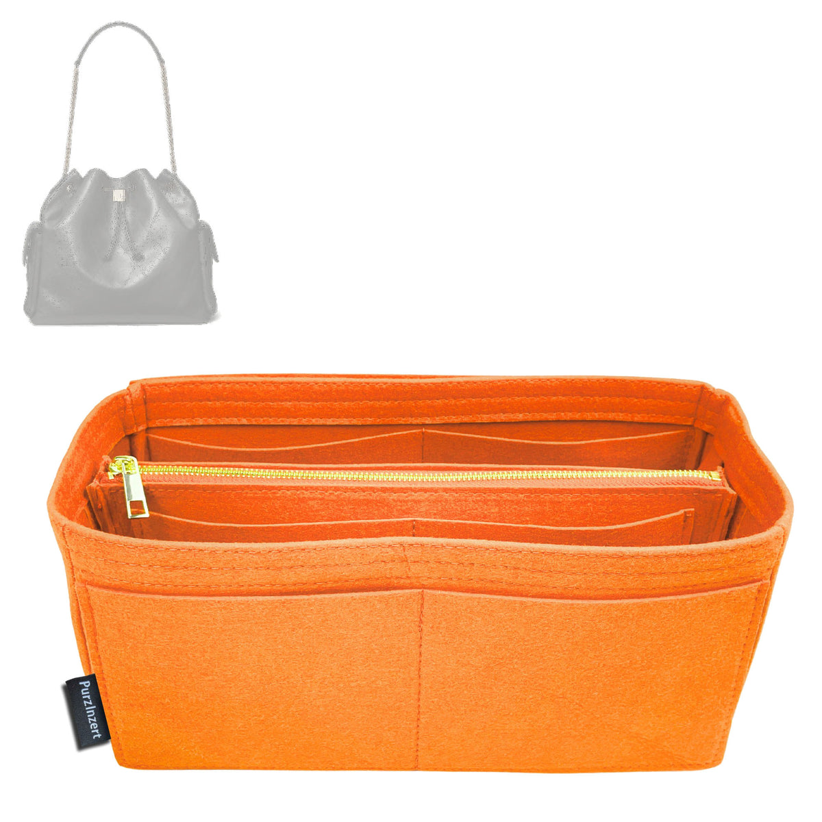 Bag Insert for (Tory Burch, Large Charlie Drawstring Shoulder Bag) Organizer Tote Purse Organiser Liner Shaper [Premium Felt Material]
