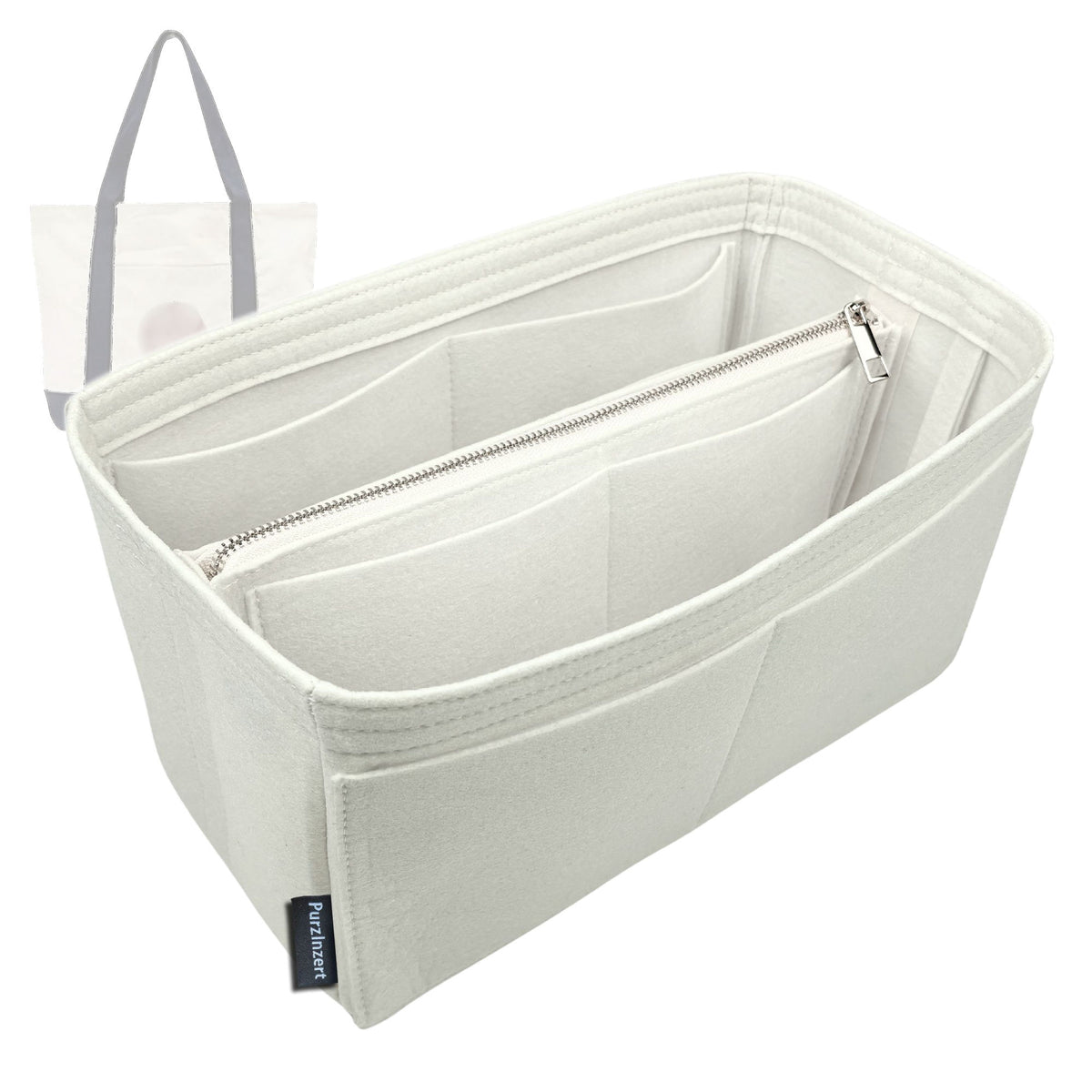 Bag Insert for (Trader Joes, Mini Canvas Tote) Organizer Tote Purse Organiser Liner Shaper [Premium Felt Material]