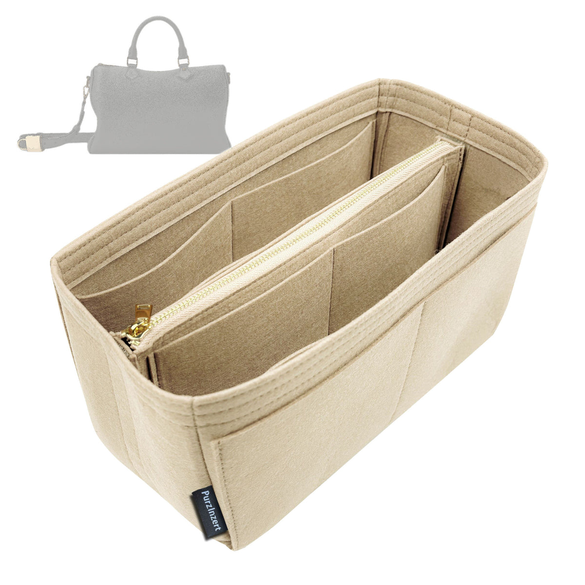 Bag Insert for (LV, Low Key Speedy Soft 30) Organizer Tote Purse Organiser Liner Shaper [Premium Felt Material]