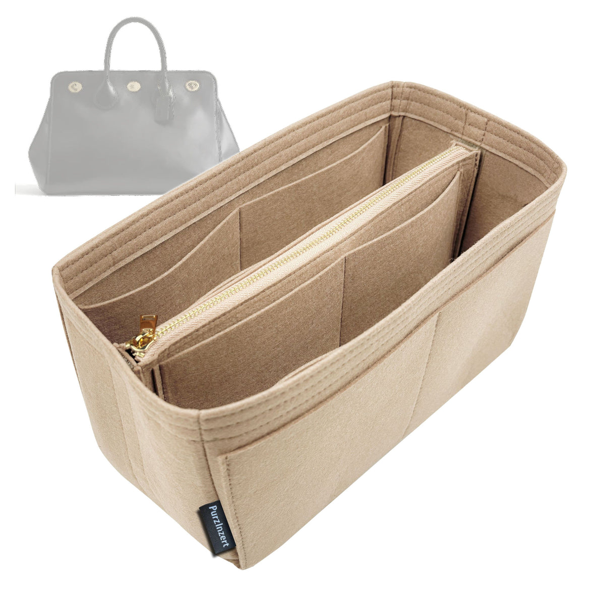 Bag Insert for (Coach, Buy Now Turnlock Tote Bag 40) Organizer Tote Purse Organiser Liner Shaper [Premium Felt Material]