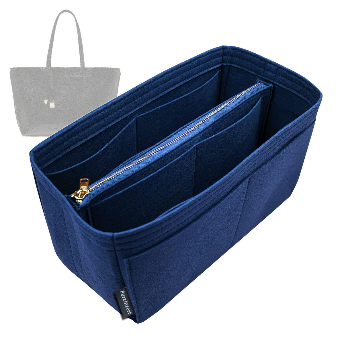 Bag Insert for (Aspinal of London, Zipped East West Tote) Organizer Tote Purse Organiser Liner Shaper [Premium Felt Material]