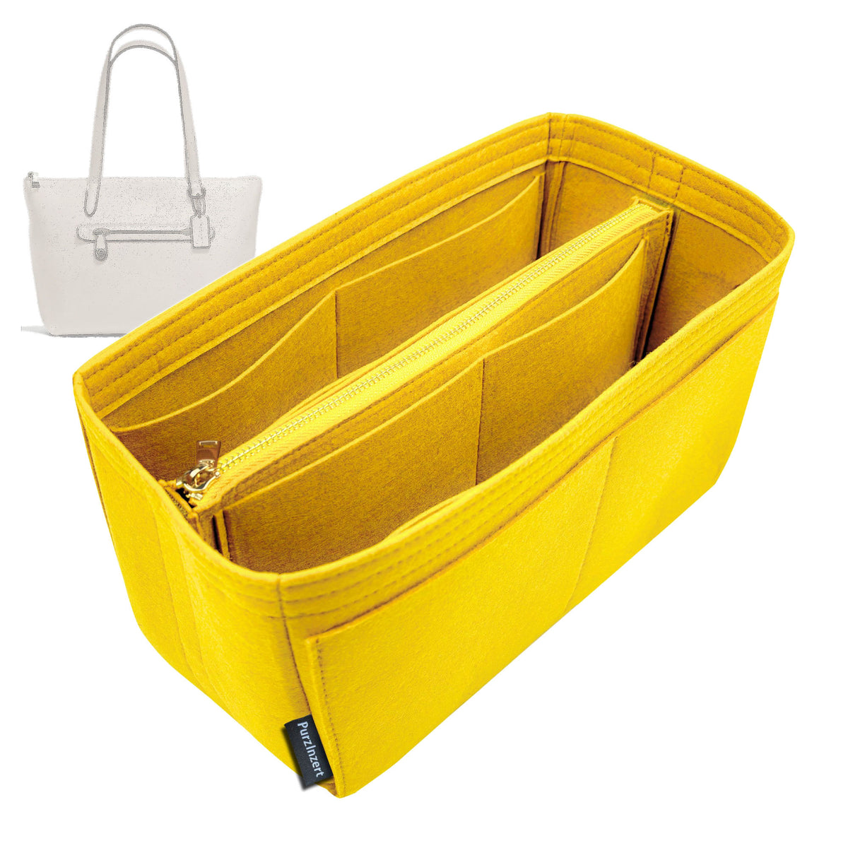 Bag Insert for (Coach, Taylor Tote CC402) Organizer Tote Purse Organiser Liner Shaper [Premium Felt Material]