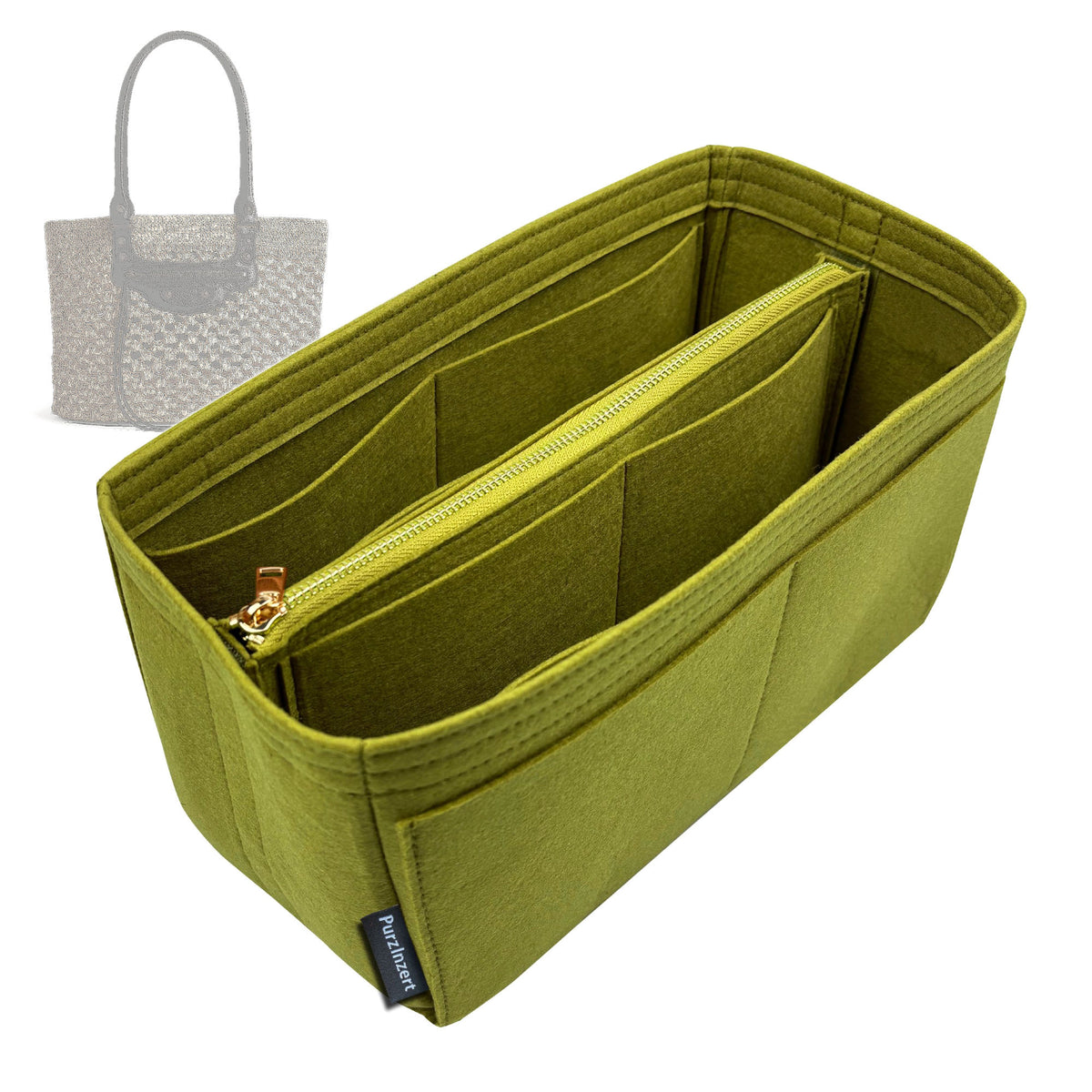 Bag Insert for (Balenciaga, Le City Basket Medium) Organizer Tote Purse Organiser Liner Shaper [Premium Felt Material]