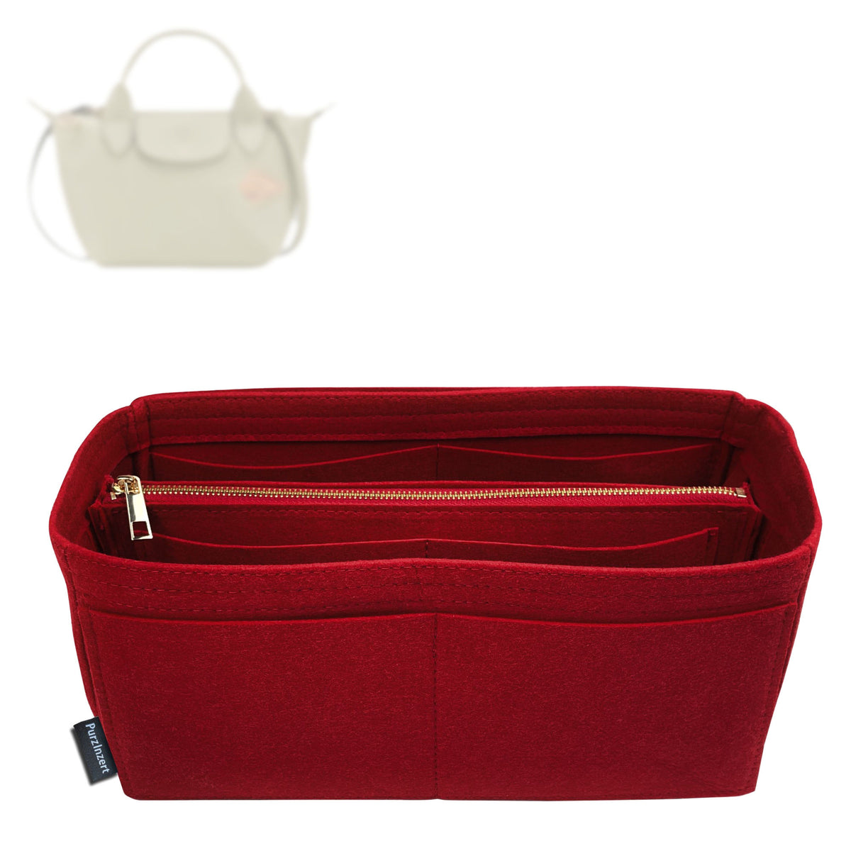Bag Insert for (Longchamp, Le Pliage Xtra XS Handbag L1500HJJ) Organizer Tote Purse Organiser Liner Shaper [Premium Felt Material]