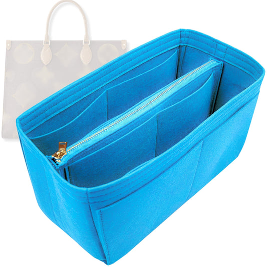 Bag Insert for (LV, OnTheGo GM (Large)) Organizer Tote Purse Organiser Liner Shaper [Premium Felt Material]