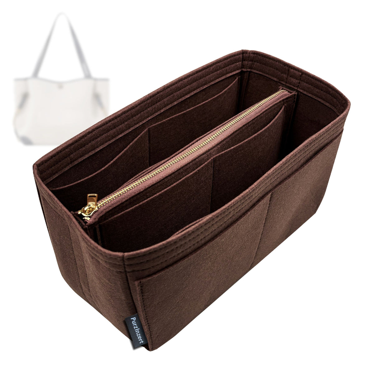 Bag Insert for (Chloe, Medium Clover Double Carry Bag) Organizer Tote Purse Organiser Liner Shaper [Premium Felt Material]