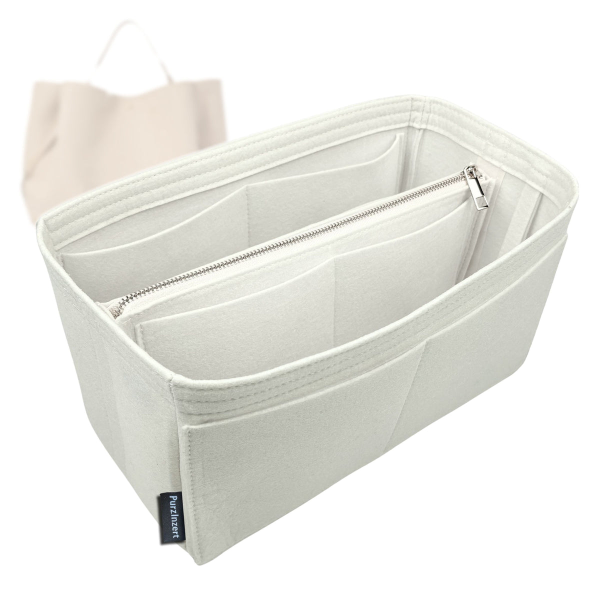 Bag Insert for (Chloe, Large Clover Double Carry Bag) Organizer Tote Purse Organiser Liner Shaper [Premium Felt Material]