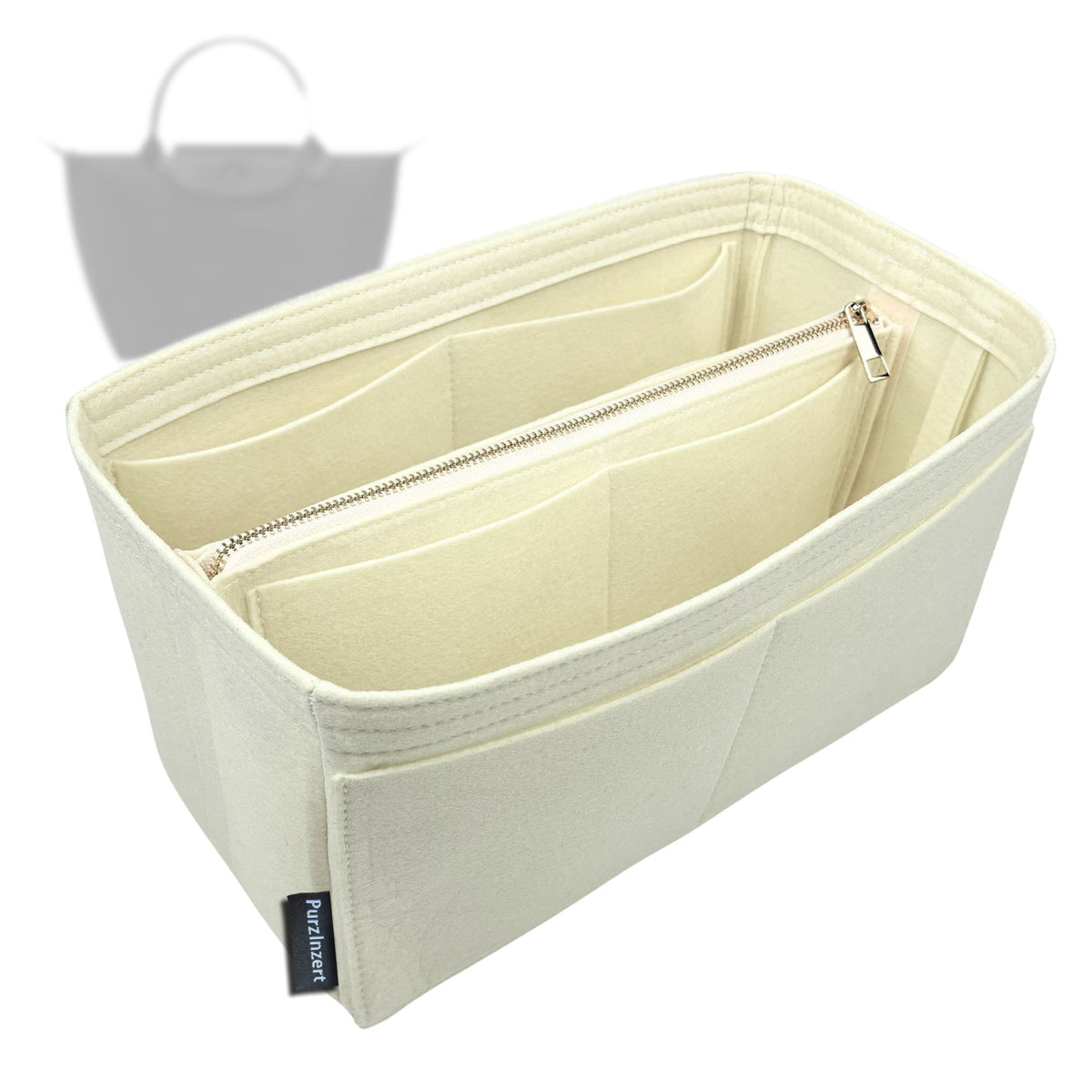 Bag Insert for (Longchamp, Le Pliage One S Handbag) Organizer Tote Purse Organiser Liner Shaper [Premium Felt Material]