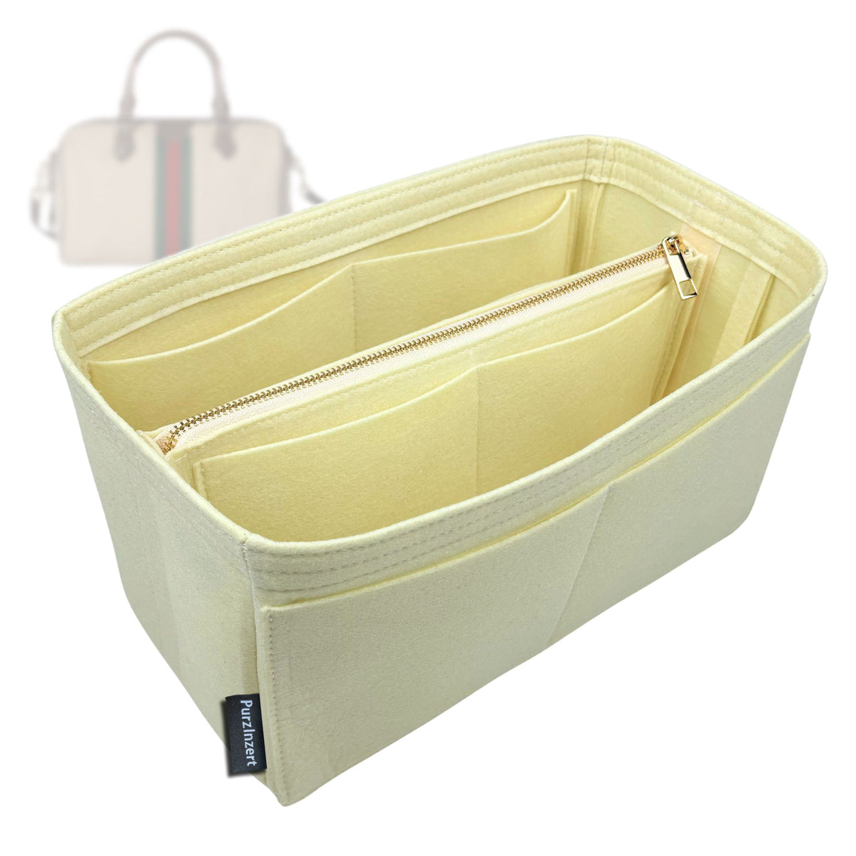 Bag Insert for (Gucci, Ophidia Medium Boston Bag) Organizer Tote Purse Organiser Liner Shaper [Premium Felt Material]