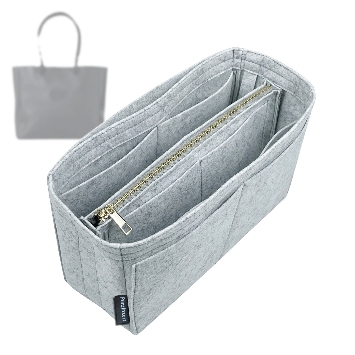 Bag Insert for (Parker Clay, Merkato Signature Zip Tote) Organizer Tote Purse Organiser Liner Shaper [Premium Felt Material]