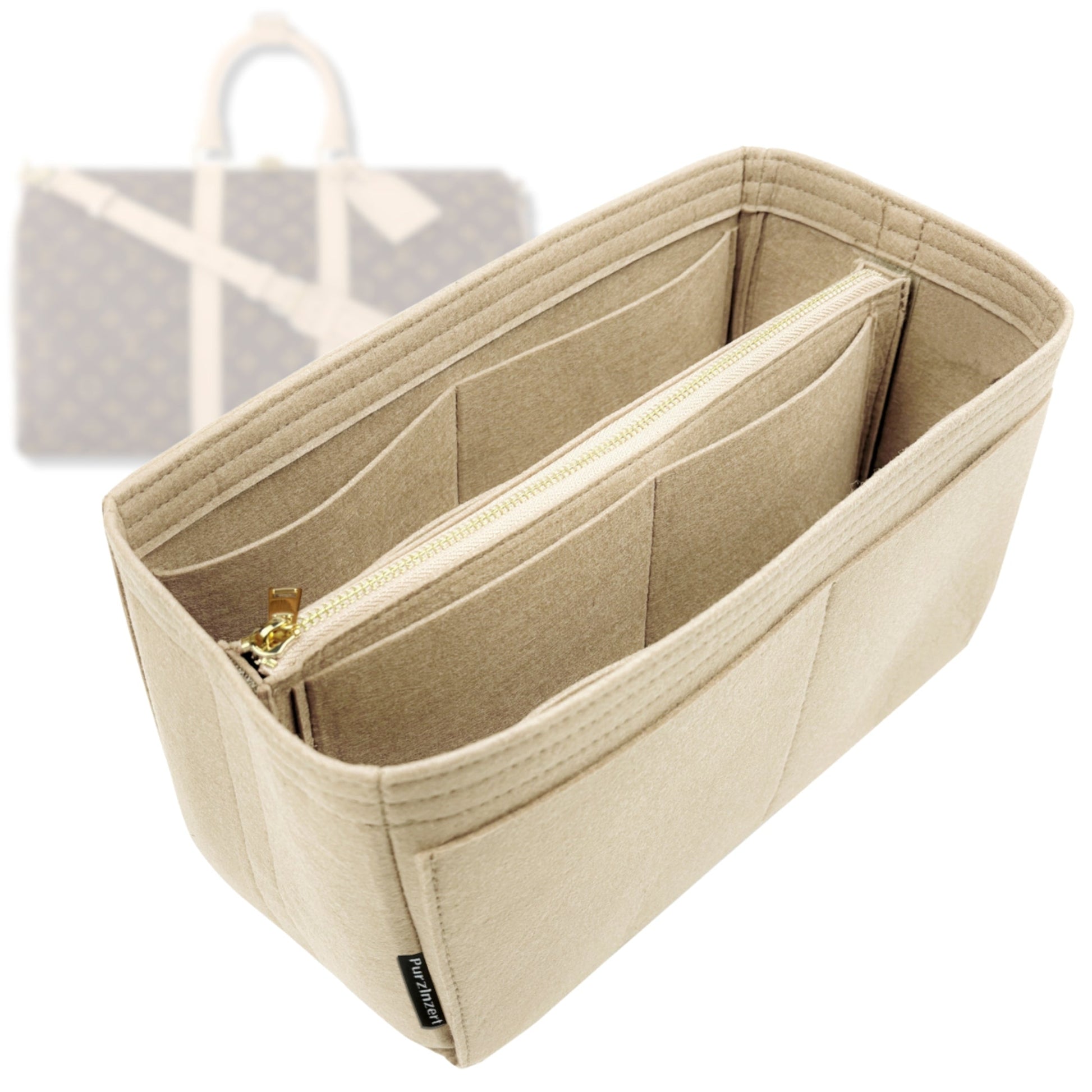Bag Insert for (LV, Keepall 60) Organizer Tote Purse Organiser Liner Shaper [Premium Felt Material]