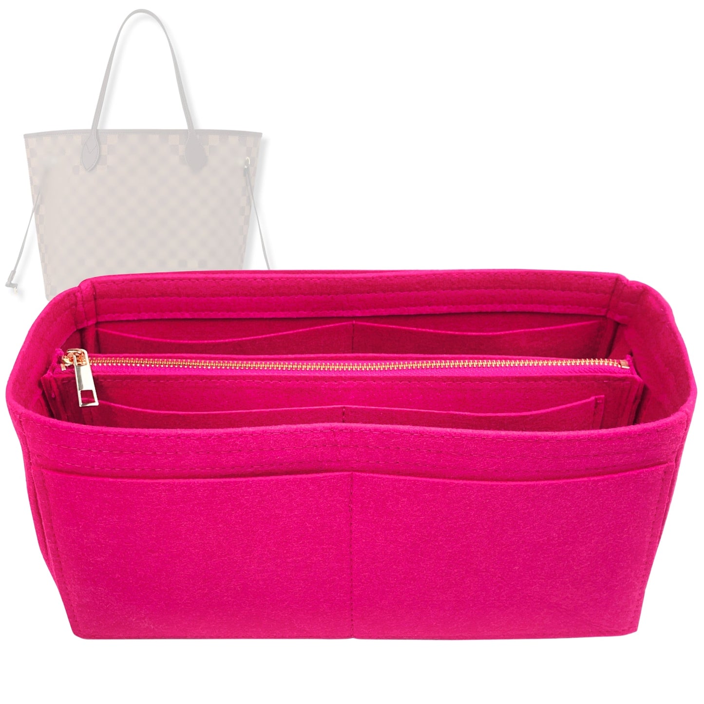 Bag Insert for (LV, Neverfull GM) Organizer Tote Purse Organiser Liner Shaper [Premium Felt Material]