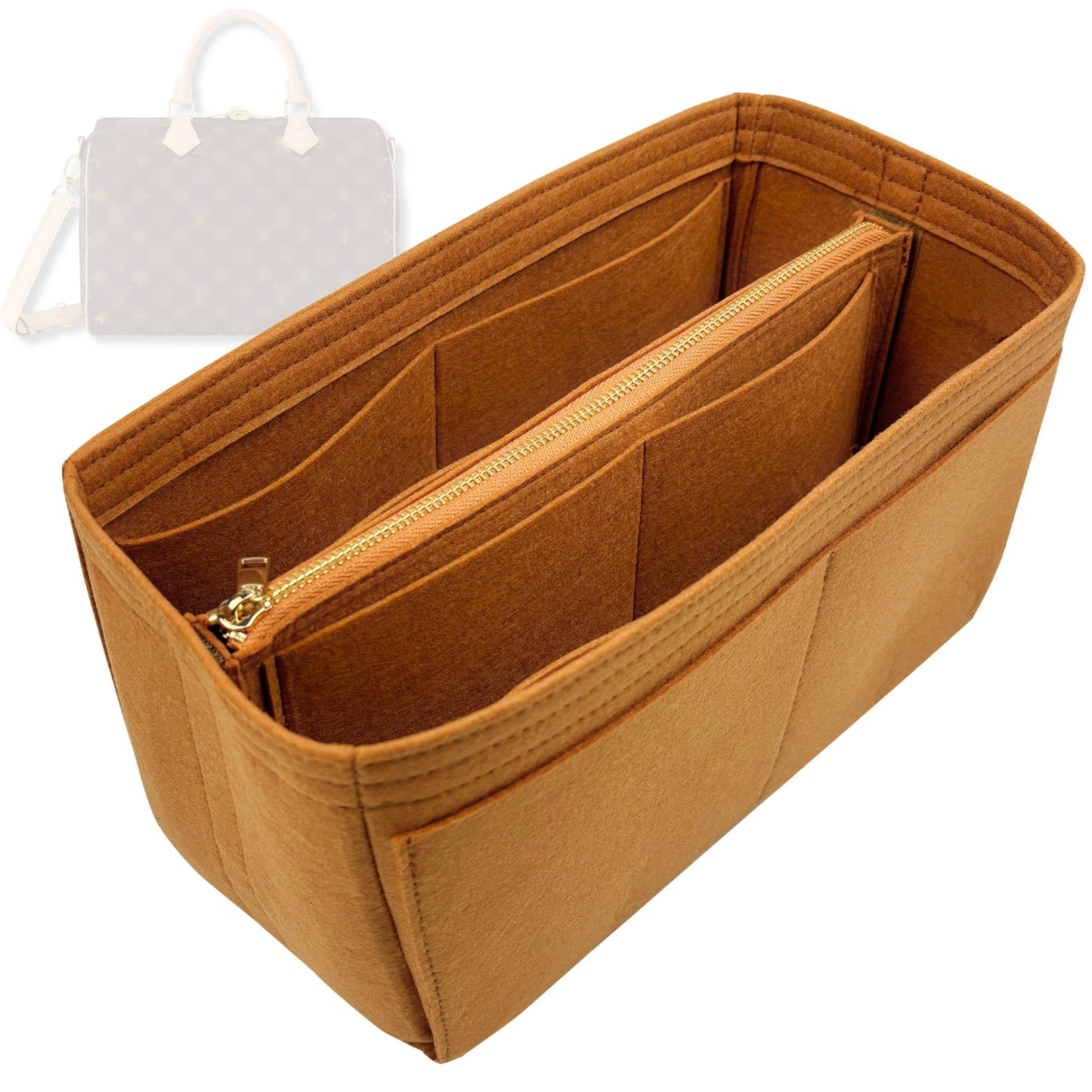Bag Insert for (LV, Speedy 25) Organizer Tote Purse Organiser Liner Shaper [Premium Felt Material]