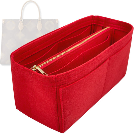 Bag Insert for (LV, OnTheGo MM (Medium)) Organizer Tote Purse Organiser Liner Shaper [Premium Felt Material]
