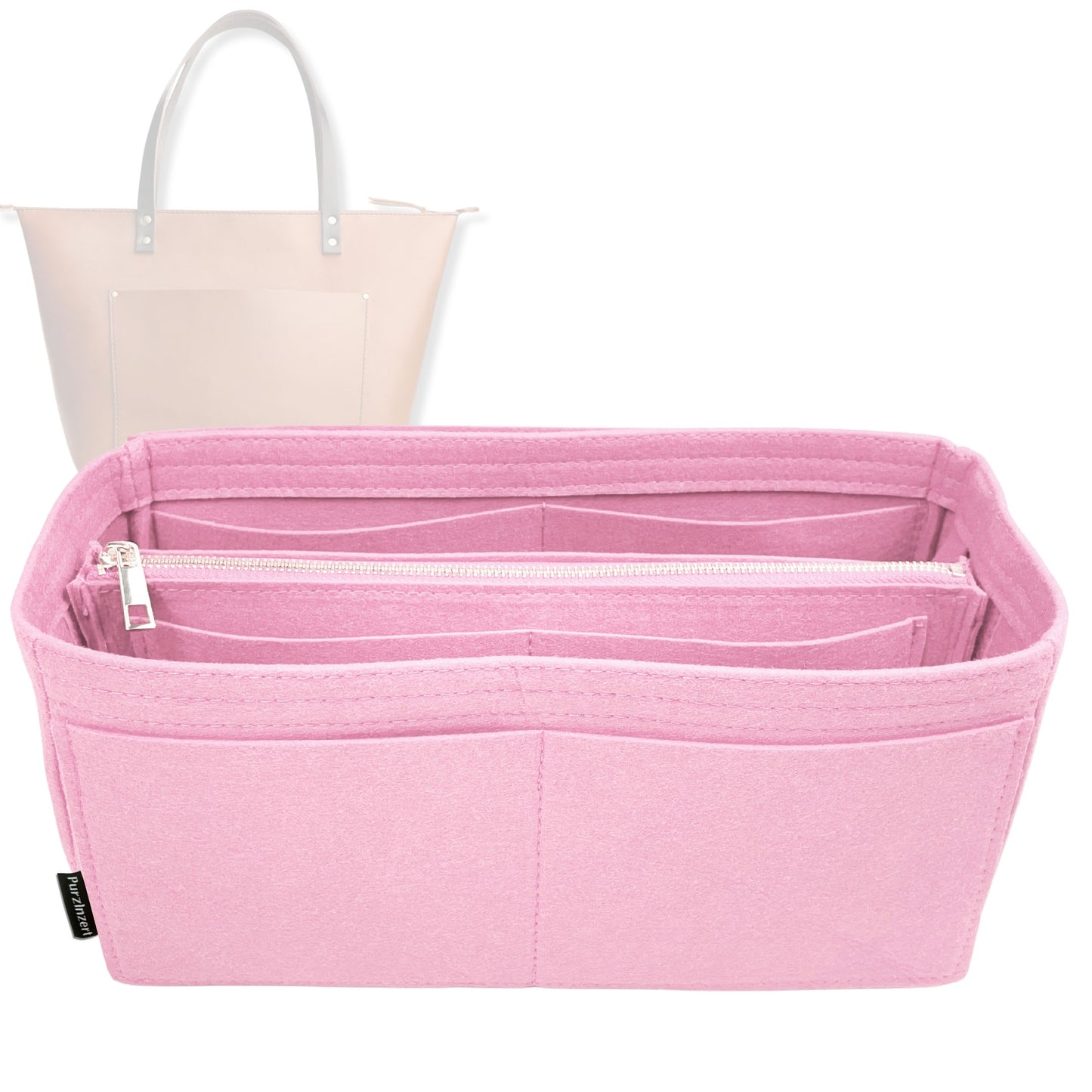 Bag Insert for (Portland Leather Goods, Zipper Tote Oversized) Organizer Tote Purse Organiser Liner Shaper [Premium Felt Material]