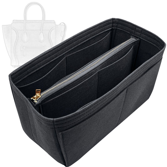 Bag Insert for (Celine, Mini Luggage) Organizer Tote Purse Organiser Liner Shaper [Premium Felt Material]