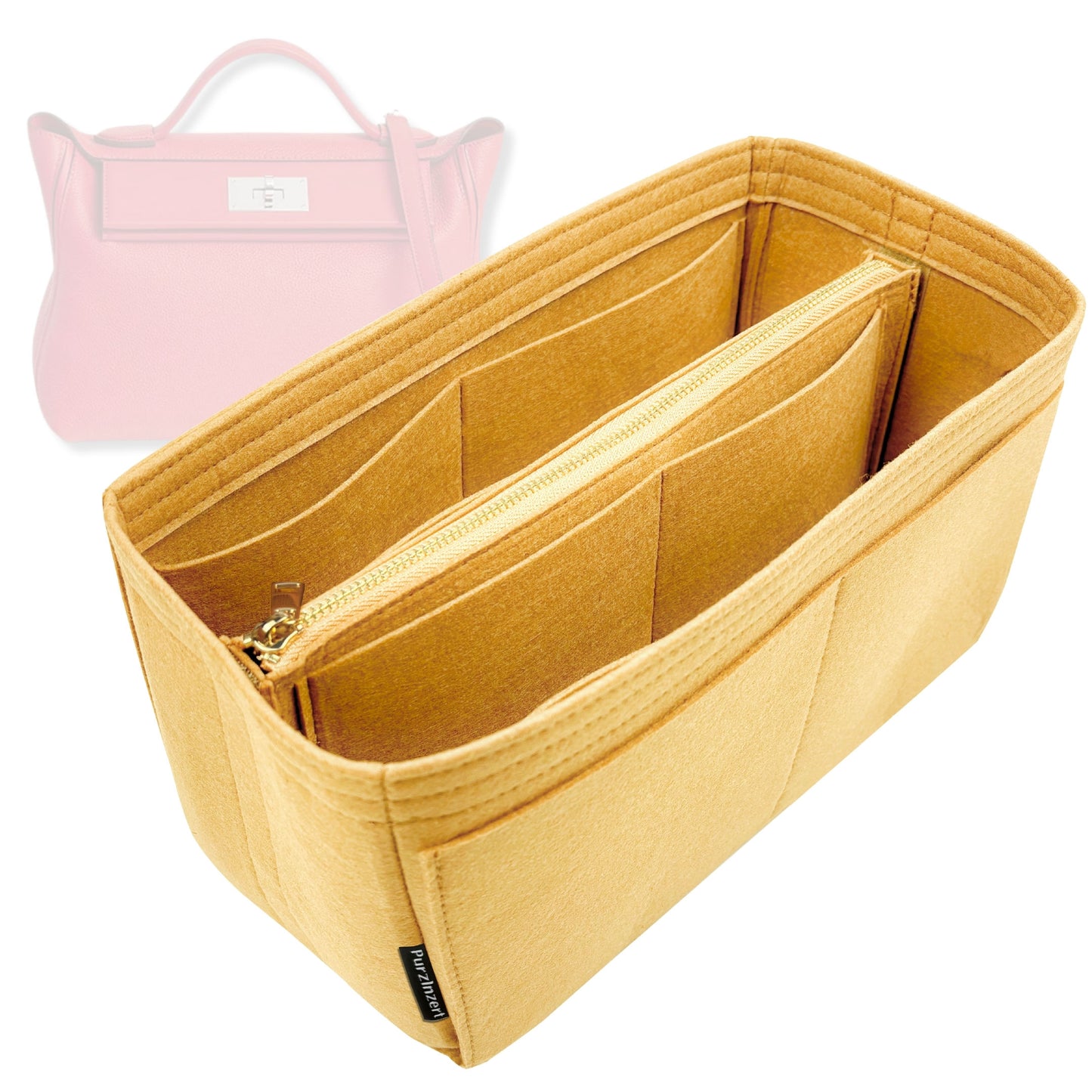 Bag Insert for (Hermes, 24/24 29 Bag) Organizer Tote Purse Organiser Liner Shaper [Premium Felt Material]