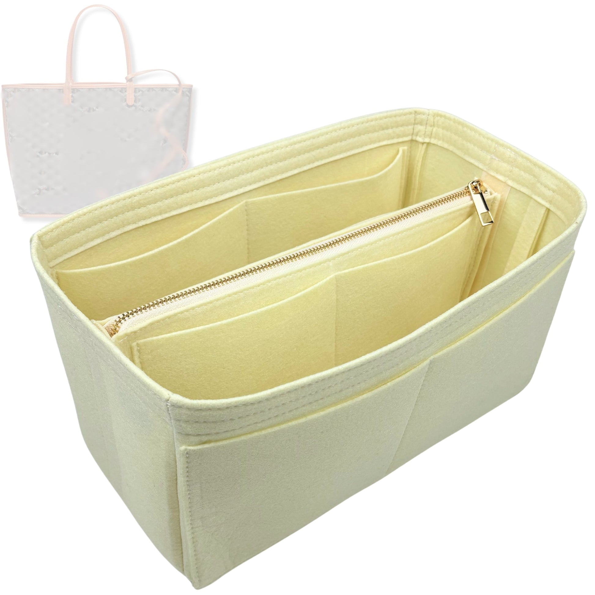 Bag Insert for (Goyard, Anjou PM (Small)) Organizer Tote Purse Organiser Liner Shaper [Premium Felt Material]