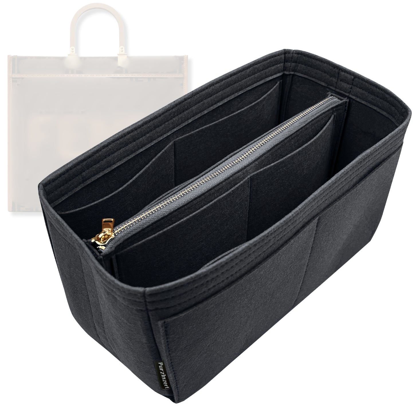 Bag Insert for (Fendi, Sunshine Large) Organizer Tote Purse Organiser Liner Shaper [Premium Felt Material]