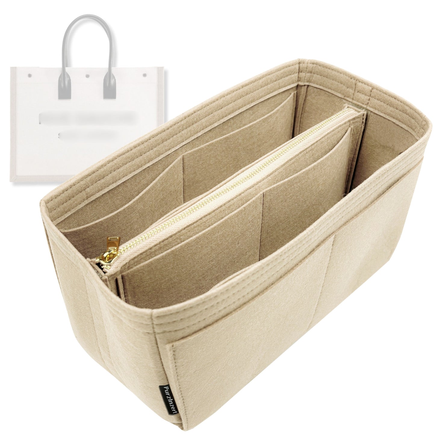Bag Insert for (Saint Laurent (YSL), Rive Gauche Small) Organizer Tote Purse Organiser Liner Shaper [Premium Felt Material]