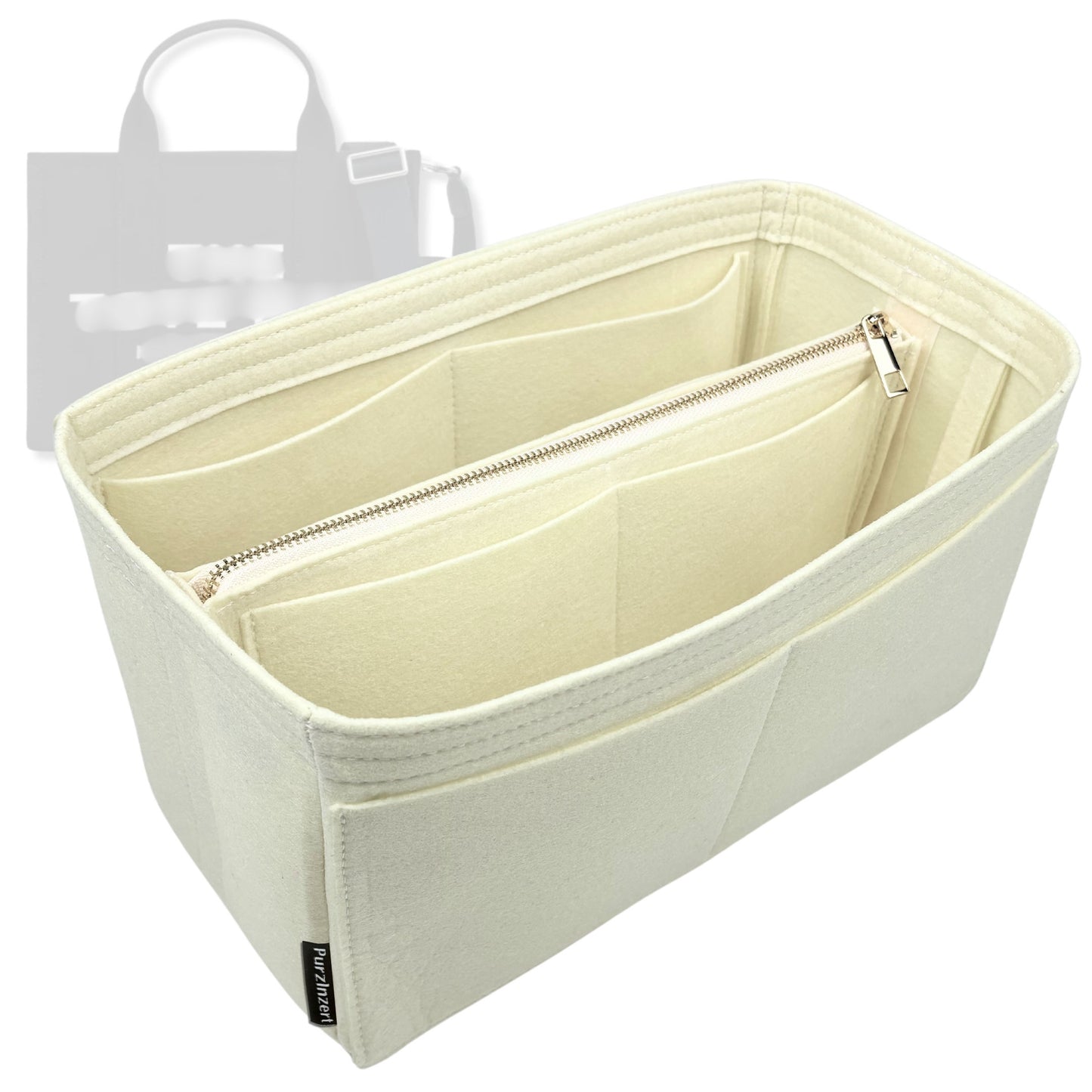 Bag Insert for (Marc Jacobs, Medium Tote) Organizer Tote Purse Organiser Liner Shaper [Premium Felt Material]