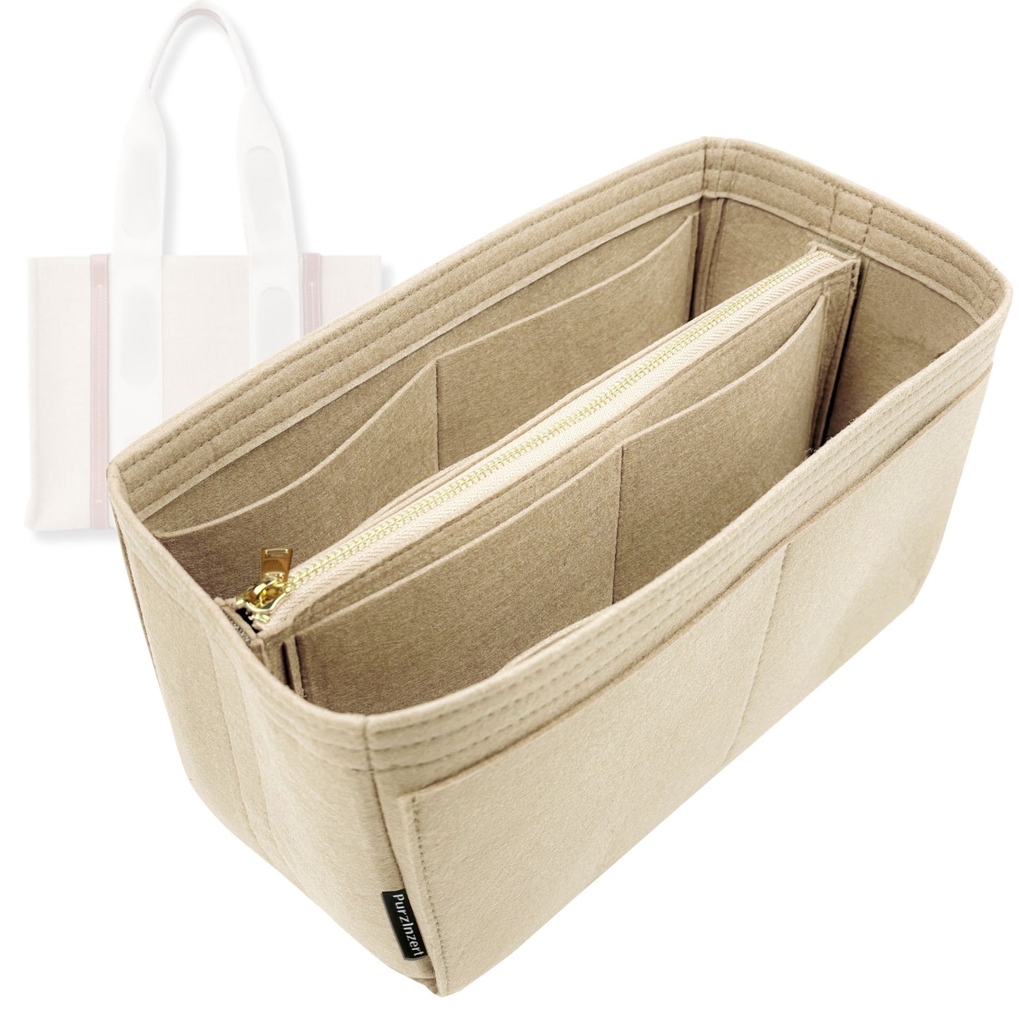 Bag Insert for (Chloe, Medium Woody Tote) Organizer Tote Purse Organiser Liner Shaper [Premium Felt Material]