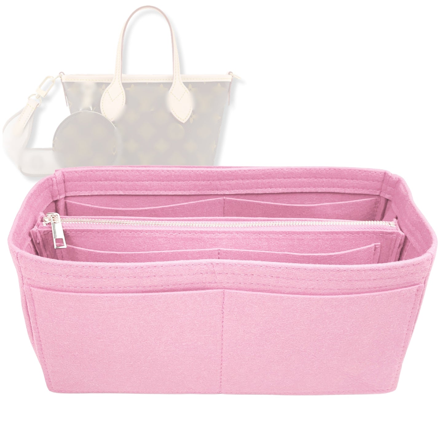 Bag Insert for (LV, Neverfull BB) Organizer Tote Purse Organiser Liner Shaper [Premium Felt Material]