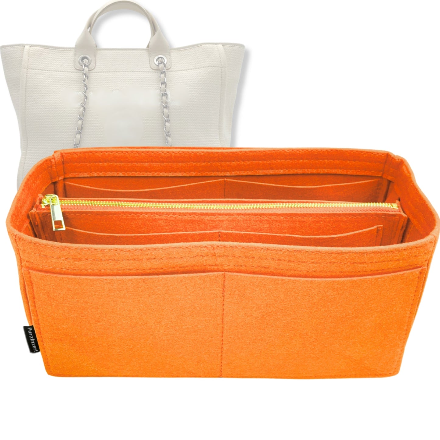 Bag Insert for (Chanel, Deauville Canvas Large) Organizer Tote Purse Organiser Liner Shaper [Premium Felt Material]